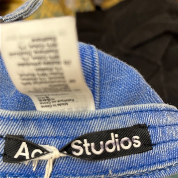 ACNE Studio Cunov  Blue Denim Cap with Rhinestone Accents main image 8